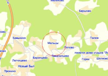 дер. Мальцы на карте дер. Мальцы на карте