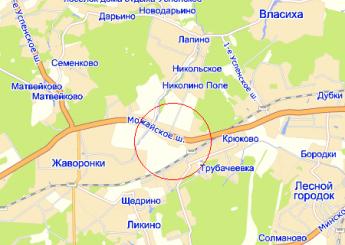 село Перхушково на карте село Перхушково на карте