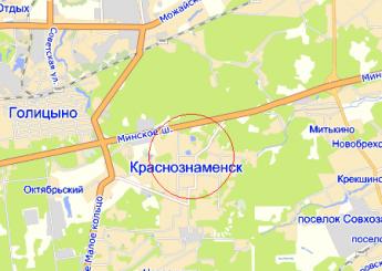 г. Краснознаменск на карте г. Краснознаменск на карте